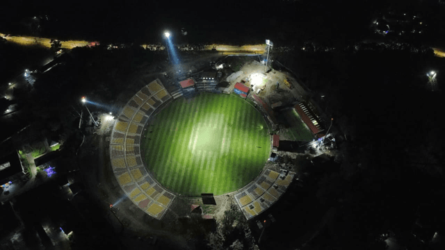 TU Cricket Ground lights up for first-ever full floodlight test